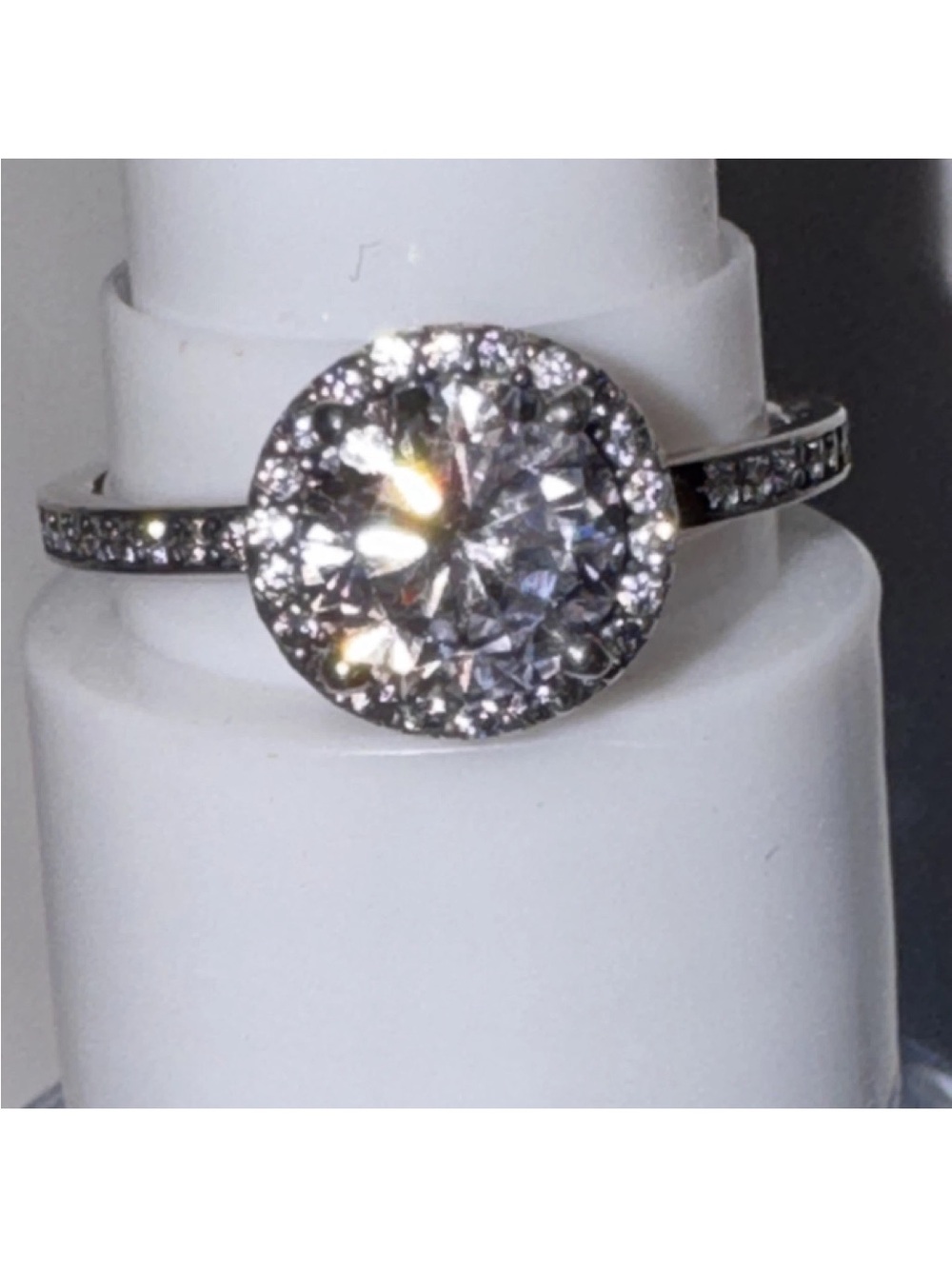 Pandora 925 Sterling Silver Round White Halo Ring Size 5.5 or 6